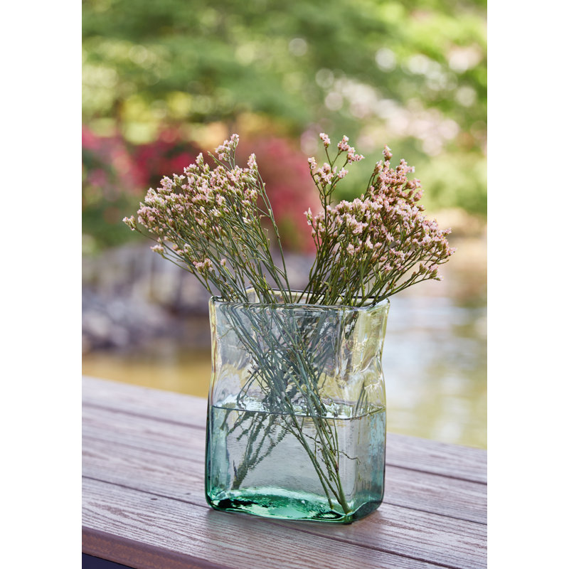 Roughfort Glass Table Vase, 7.5" H x 6" W x 3.5" D