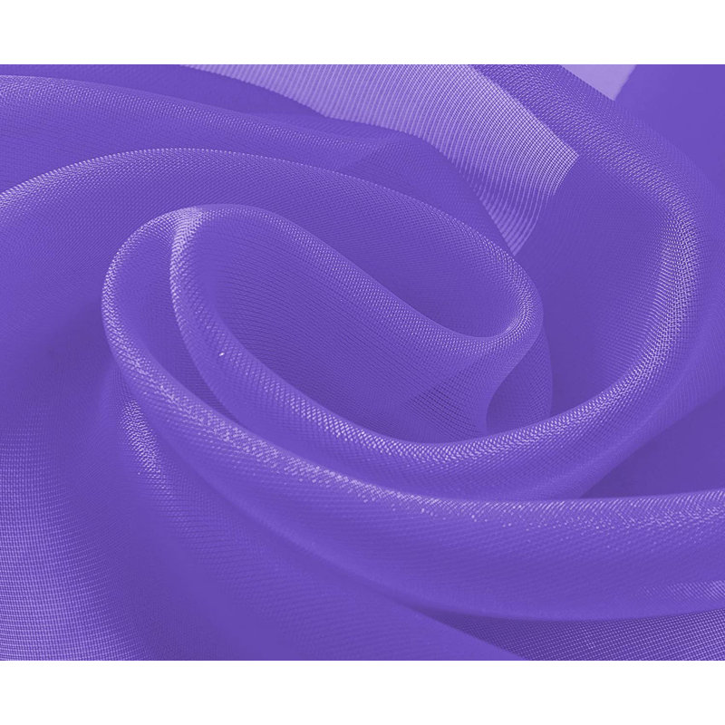 Rideau en contour de fenêtre transparent Brannon, Mauve fluo