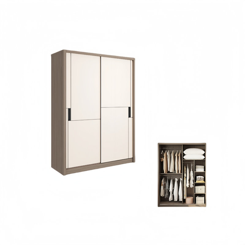 Armoire moderne à porte coulissante simple, H 82,68 po x l 55,12 po x P 23,62 po