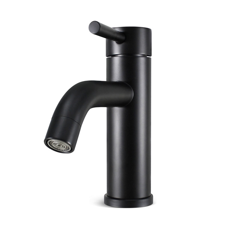 Single-Hole Single-handle Bathroom Faucet with Drain Assembly, Matte Black