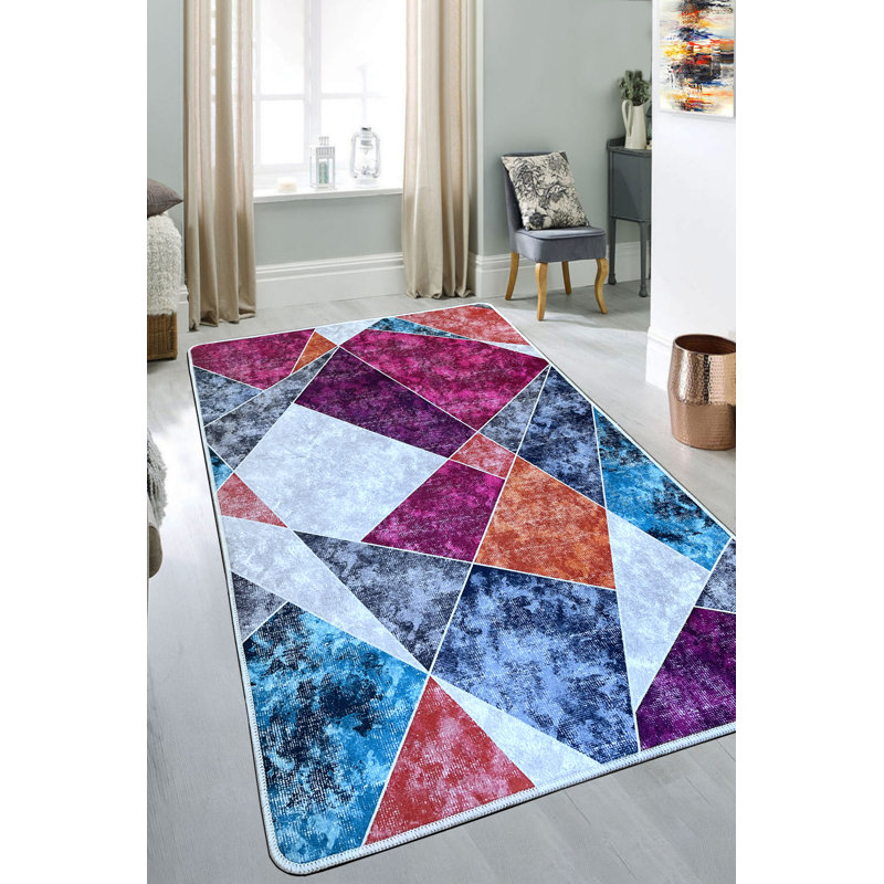 Durable Polyester Area Rug, 39.4 x 70.9 inches | 100% Antibacterial Material, 0.39 in Pile Height | Non-Slip Underside, Machine Washable at 86°F | Perfect for Living Room, Bedroom, and Home Decor