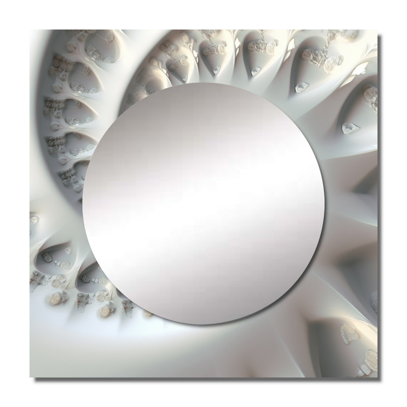 Décoration murale blanche en forme de fractale spirale universelle II - Fractals, 23 po x 23 po