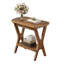 Table de bout en bois massif avec rangement, ensemble de 2