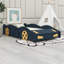 Lit plateforme en bois massif avec garde-corps, espace de rangement et roues-684902931-684902932