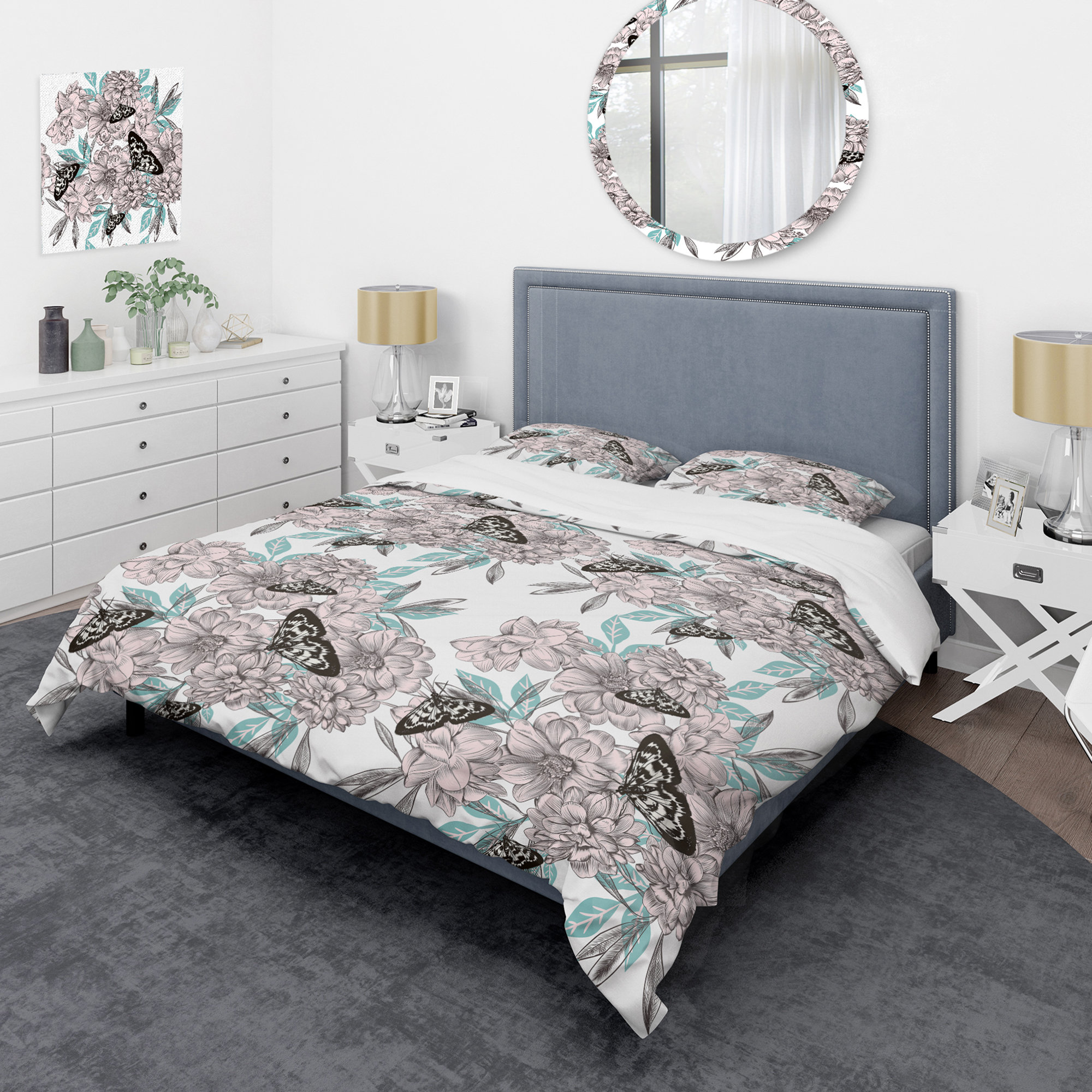 Arvle Down Alternative Molly Botanicals Reversible Comforter Set August Grove Size: Queen Comforter + 2 Pillow Shams