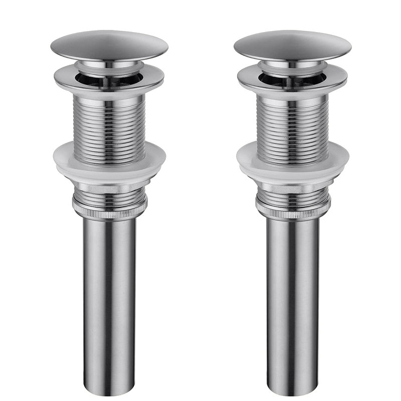 2 Pcs Bathroom Sink Drain Without Overflow, Vessel Sink Lavatory Vanity Pop Up Drain Stopper, 304 Stainless Steel