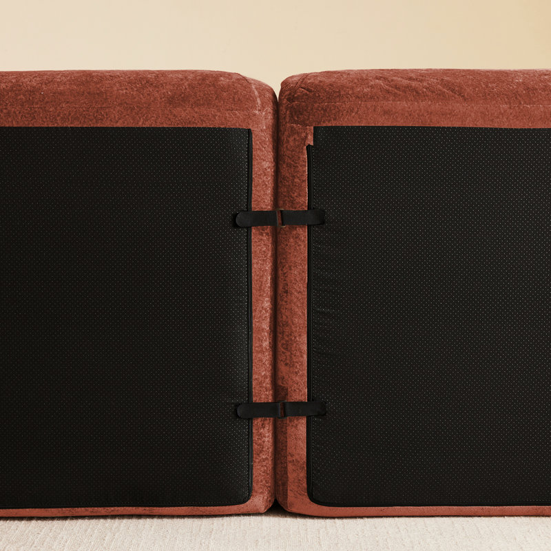 2 pièces rouge brun moderne avec 2 + 3 places, siège profond, tissu de velours doux, fond en éponge haute densité 32D, aucun assemblage requis pour le salon, mousse, espaces combinés flexibles