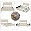 EU Double Velvet Upholstered Bed With 4 Drawers, Modern Storage Bed Frame With USB Ports & Dual LED Lights, Beige-1059772382
