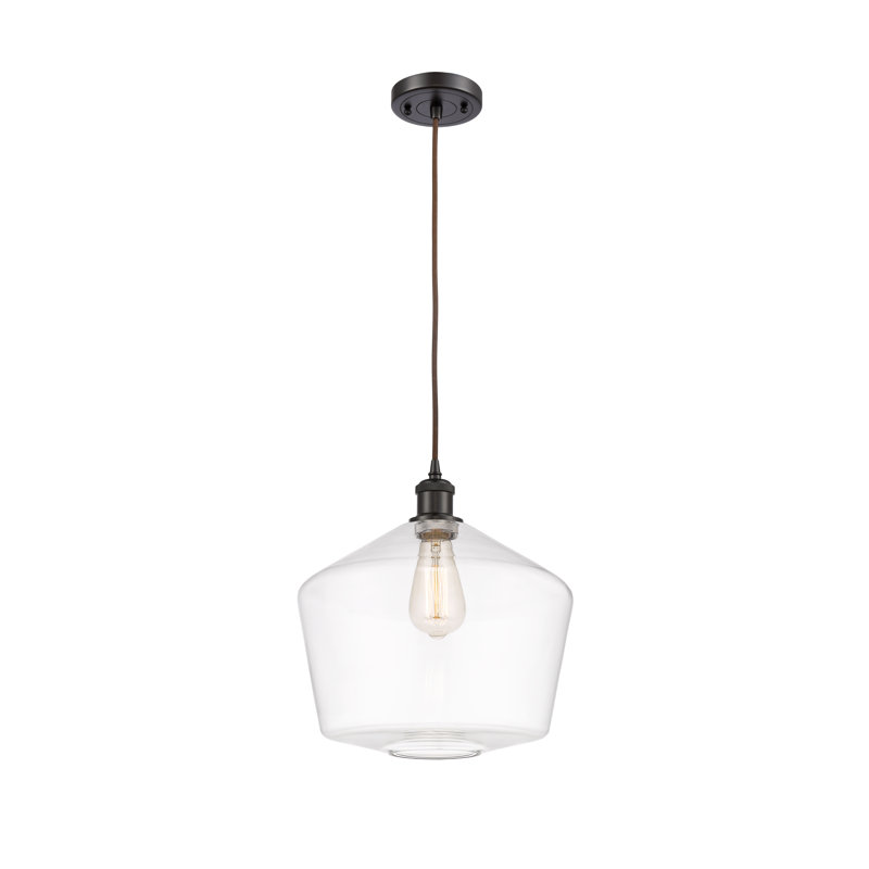 Luminaire suspendu simple à 1 lumière Gabbie, Bronze huilé