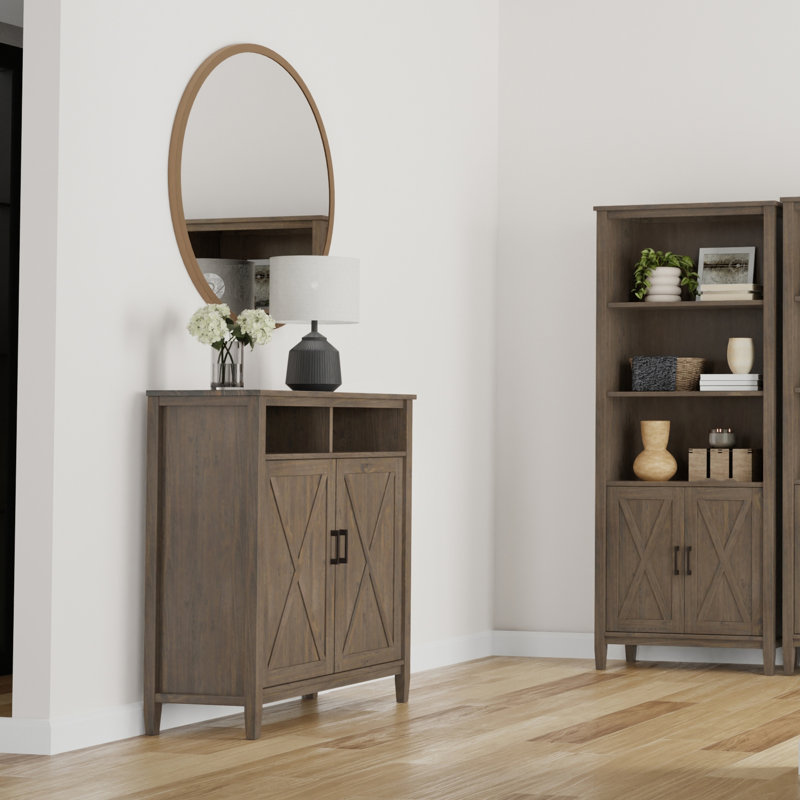 Smoky Brown 39'' Solid Wood Freestanding Storage Cabinet