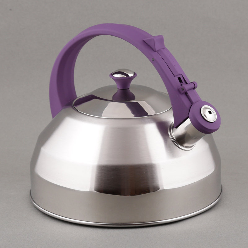 Creative Home 2.8 Quarts Stainless Steel Whistling Stovetop Tea Kettle, Purple