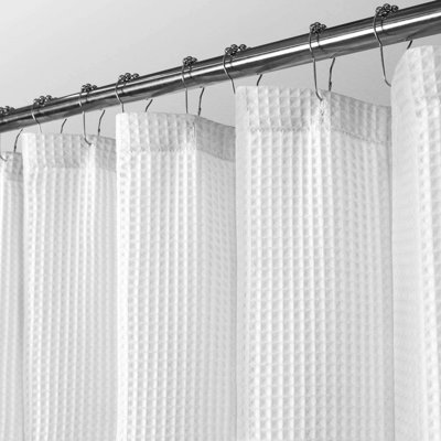 Cotton Blend Waffle Single Shower Curtain