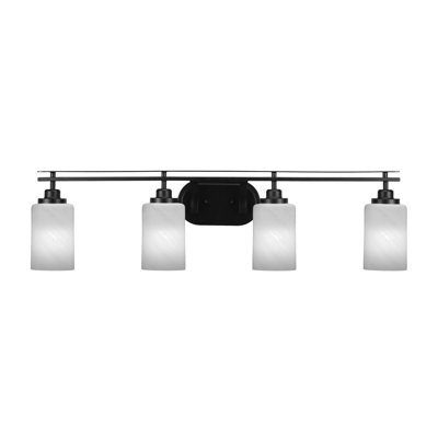 Amarn 4 Light Bath Bar Shown With 4" White Marble Glass