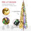 Arbre de Noël artificiel de 6 pi avec 6 40 pi de branches floquées par la neige, 250 lumières DEL chaudes ou colorées, forme Downswept-536568004