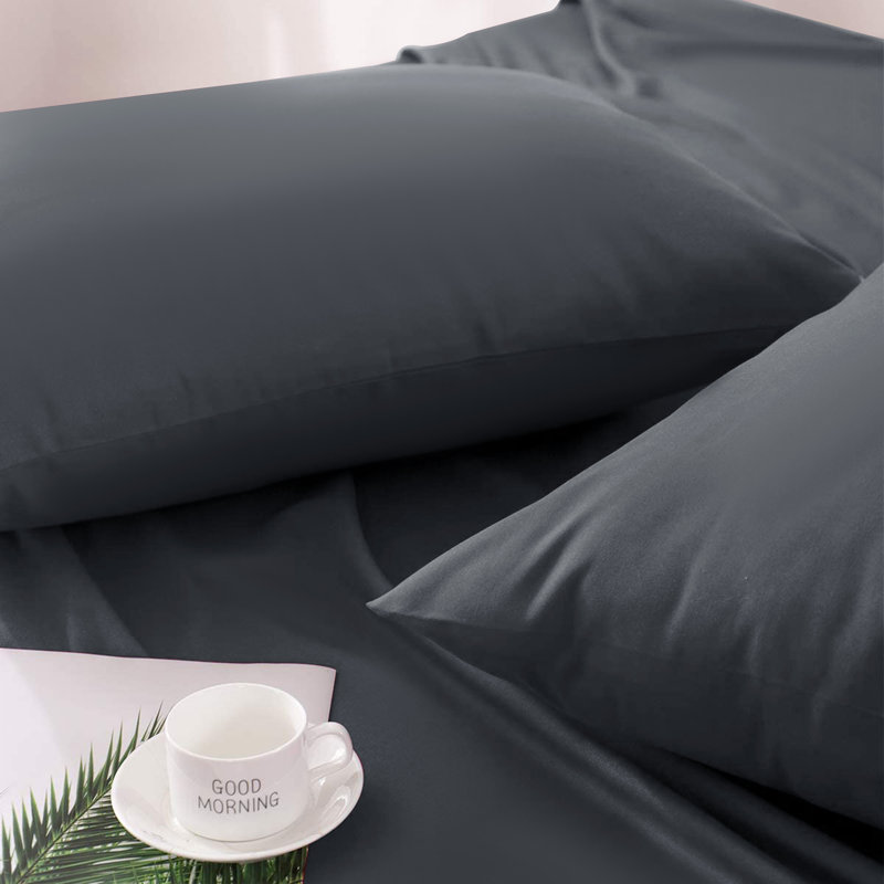 Jaramiah Super Soft Plain Microfiber PillowCase, Charcoal