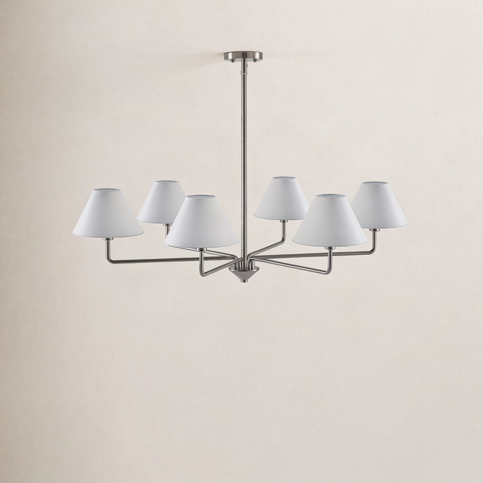 6-Light Chandelier, Brushed Nickel