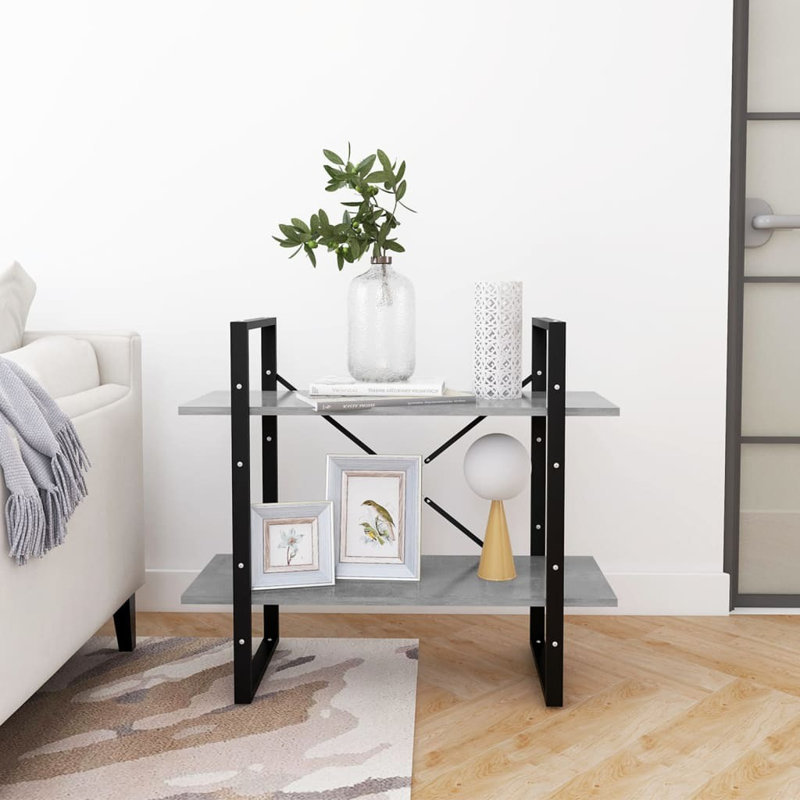 Anah 70cm H Etagere Bookcase, 70cm H x 60cm W x 30cm D, Concrete Grey
