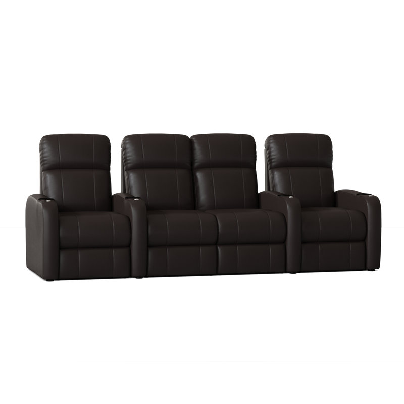 Rangée de sièges de cinéma maison (rangée de 4), Électrique, Brun ultra foncé