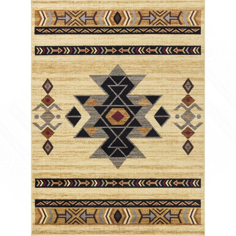 Cream Southwest Area Rug, Rectangle 7'10" x 10'3"