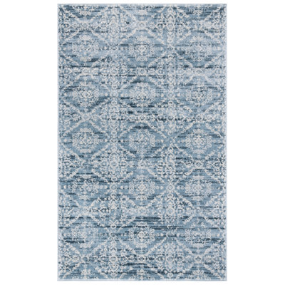Tapis bleu / ivoire Rizwan Denim