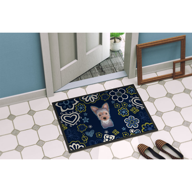 Tapis d'extérieur antidérapant Toluca, L 24 po x L 36 po, Chiot Yorkie