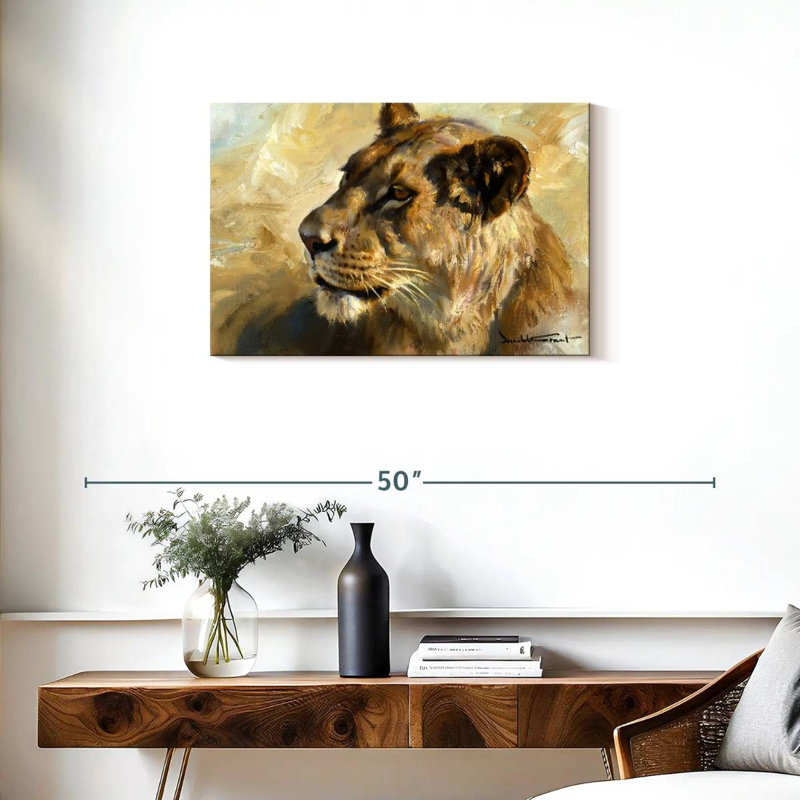 Lioness Study, 20" H x 30" W