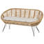 Bistro Set with Cushion PE Rattan Grey Allmeria