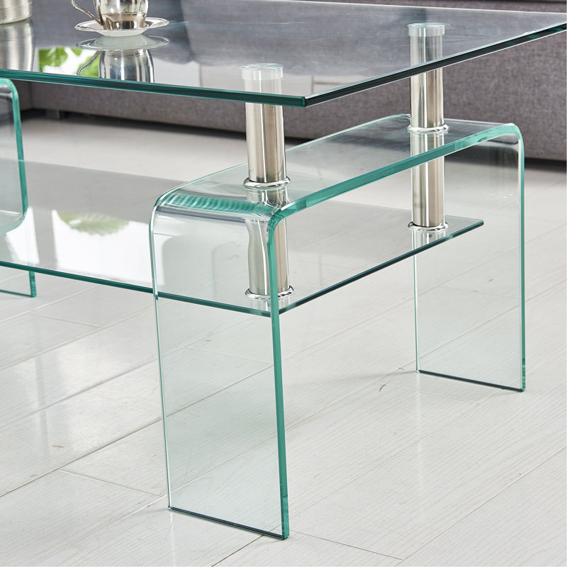 Table basse en verre trempé transparent