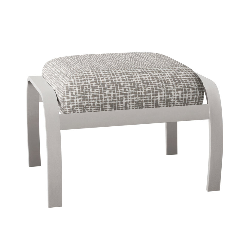 Repose-pieds avec coussin Askar, Gris chaleureux texturé, Toile Sunbrella® tangerine