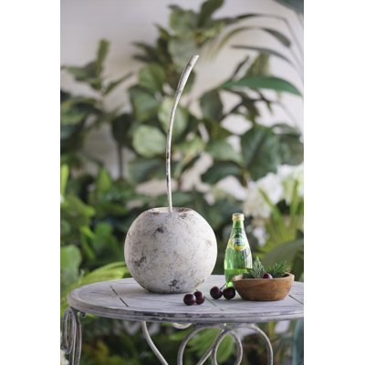 D9X23" Distressed White Iron Cherry Sculpture