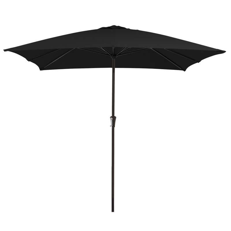 Berlena 120'' x 96'' Rectangular Market Umbrella, Black