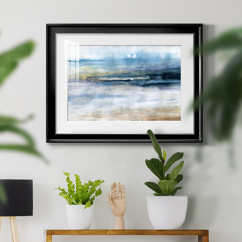 Vent et eau - Peinture encadrée, H 26,5 po x l 36,5 po x P 1,5 po, Noir