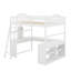 Lit mezzanine double en bois avec bureau