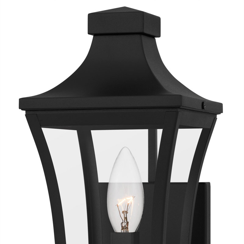 Graysie Earth Black Outdoor Wall Lantern, 1 Light, 12" H x 6" W x 7" D