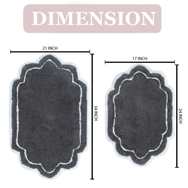 Tapis pour salle de bain Dobrinka, Gris foncé