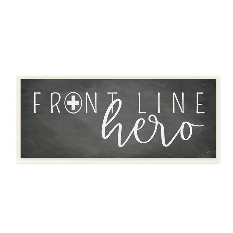 «Front Line Hero Expression», impression d'art graphique, Plaque en bois, H 7 po x l 17 po x P 0,5 po