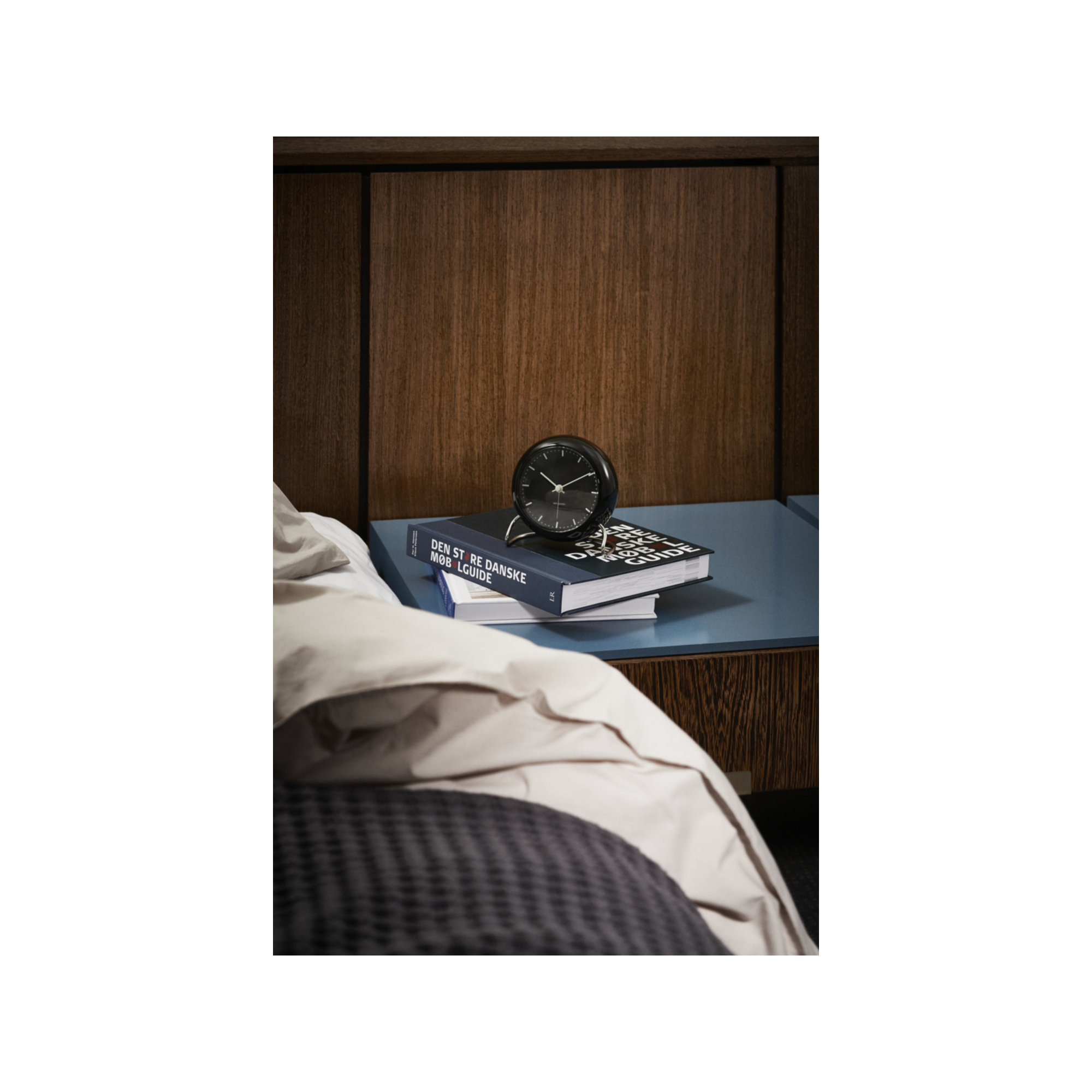 City Hall Analog Electric Alarm Tabletop Clock, Black/Silver