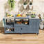 Îlot de cuisine 75,5 po avec évier, chariot-bar à roulettes avec rangement spacieux et conception modulaire-123126416