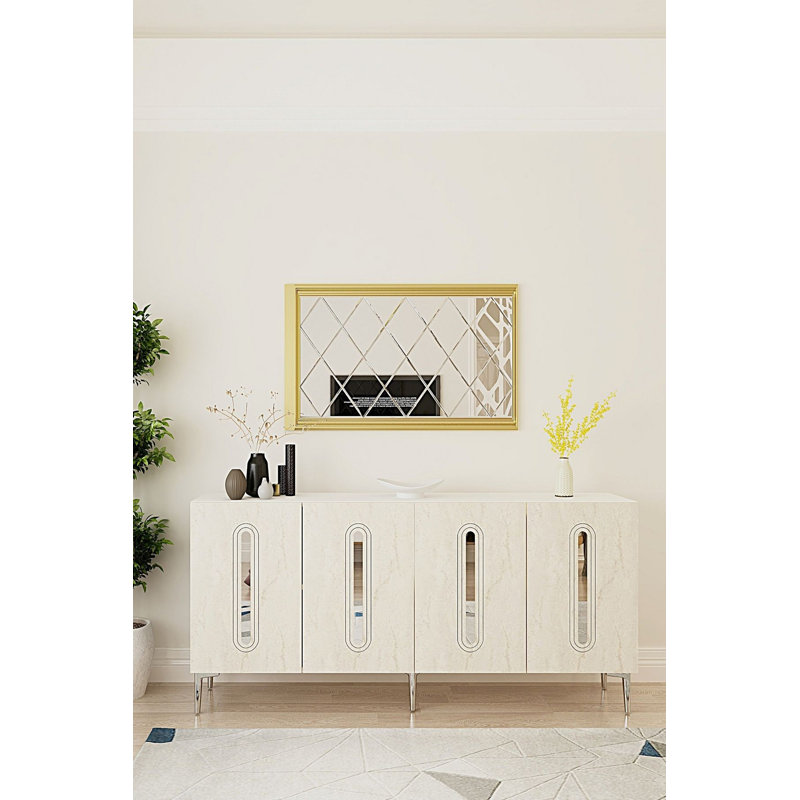 Console, Beige/Silver