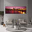 Skyscrapers lit up at sunset Willamette River Portland Oregon USA 1 Piece Wrapped Canvas Panoramic Wall Art-1225021102