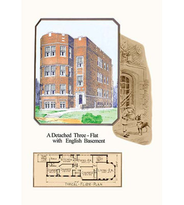" A Detached Three-Flat With English Basement " by Geo E. Miller