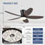 Ventilateur de plafond encastré 36/42/48 po à profil bas avec éclairage et télécommande-647977736-647977737