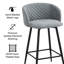 Swivel Upholstered Counter Stool with Metal Frame