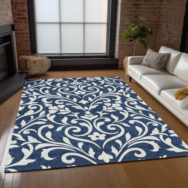 Malek Washable Floral Indoor / Outdoor Rug, Rectangle 8' x 10'