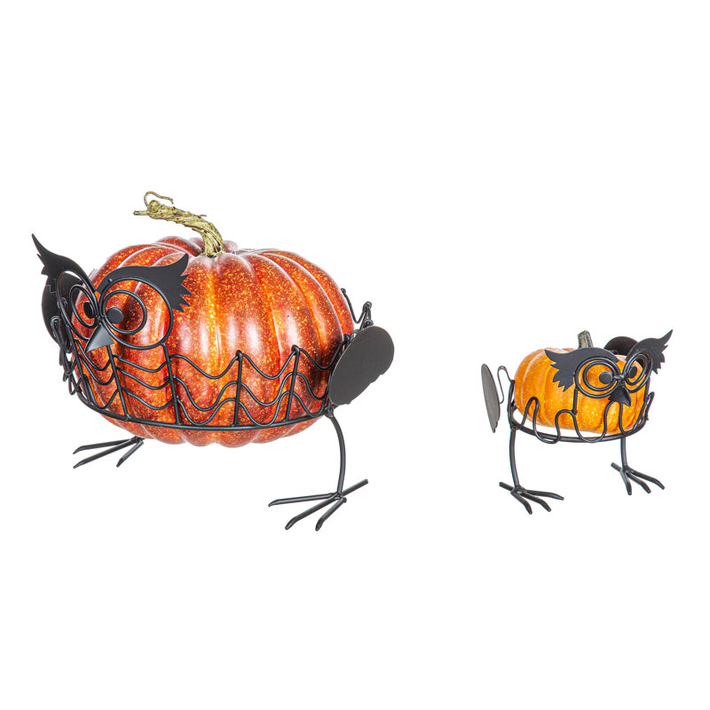 Ensemble de 2 porte-citrouilles hibou