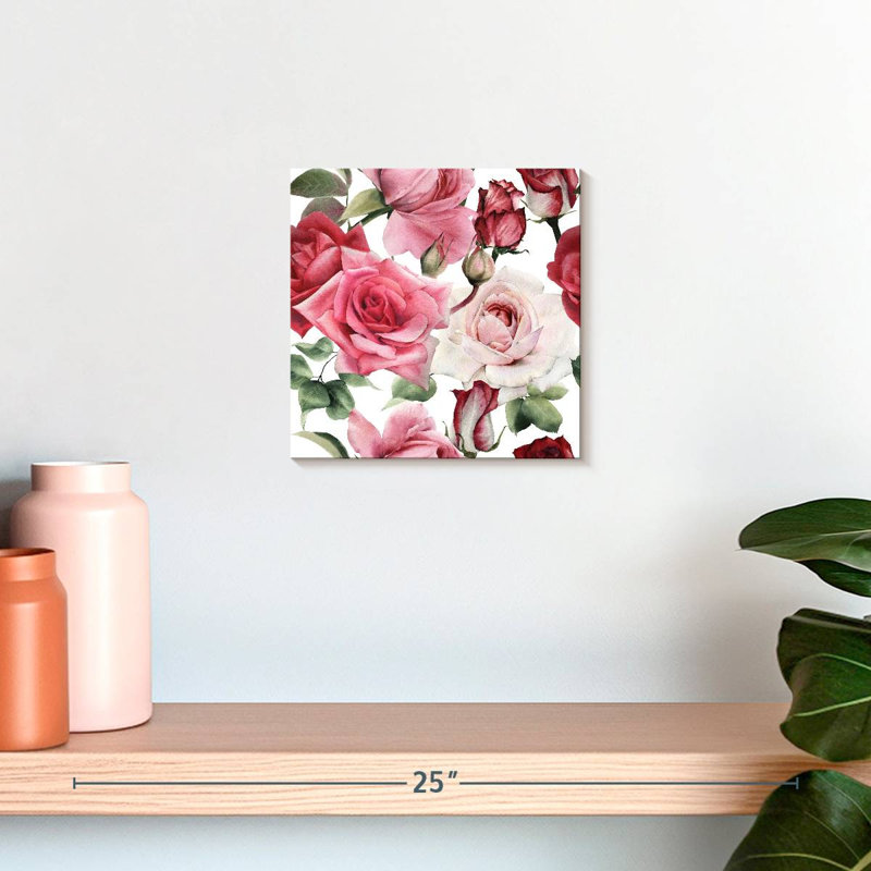 Harnek roses en fleurs, H 10 po x l 10 po