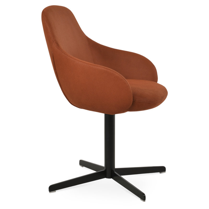 Chaise d'appoint en métal Gazel, Noir, Cognac