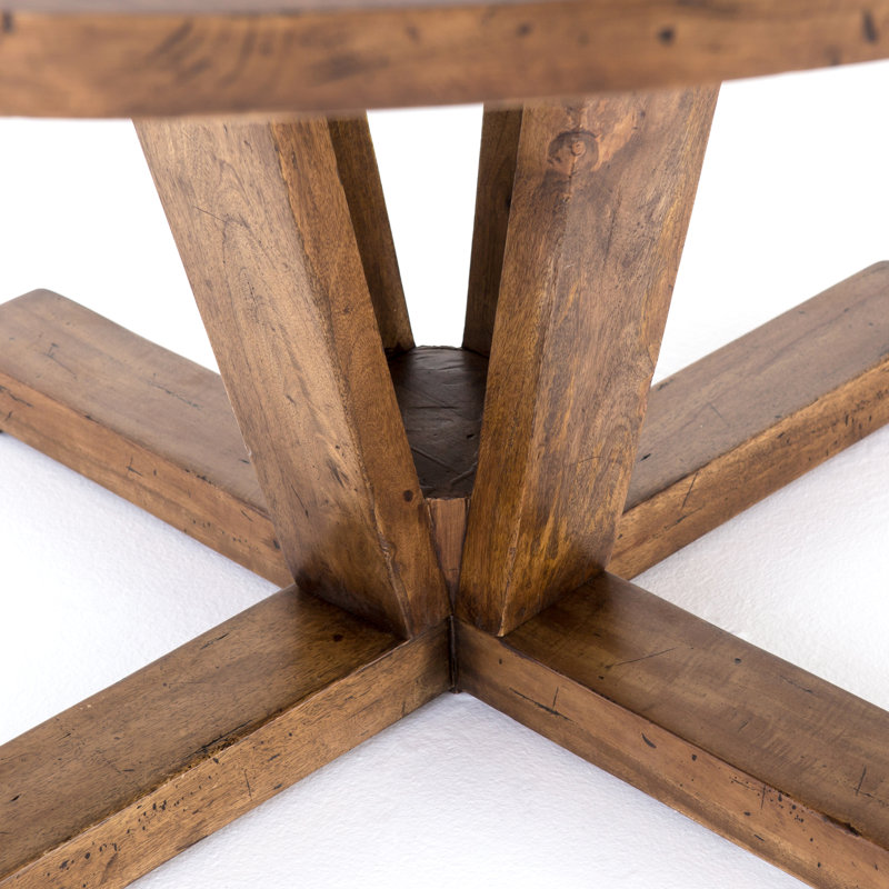 Cobain Round Solid Wood Dining Table, Reclaimed Fruitwood, 30" H x 60" W x 60" L
