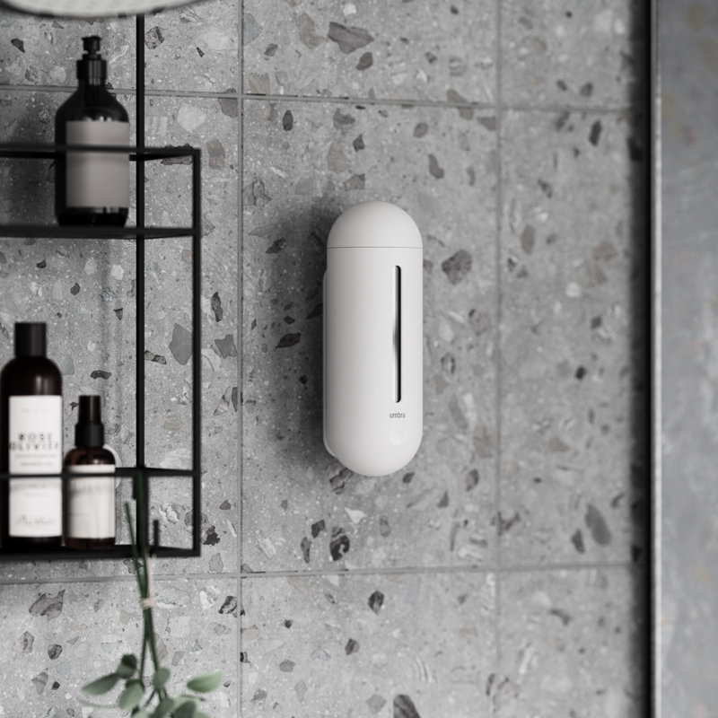 White Wall-Mounted Soft-Touch Soap Dispenser