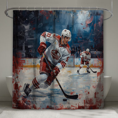 Rideaux de douche très longs Joueurs de hockey sur glace